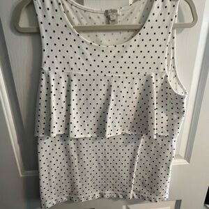 J. Crew White Ruffled Sleeveless Tank Top